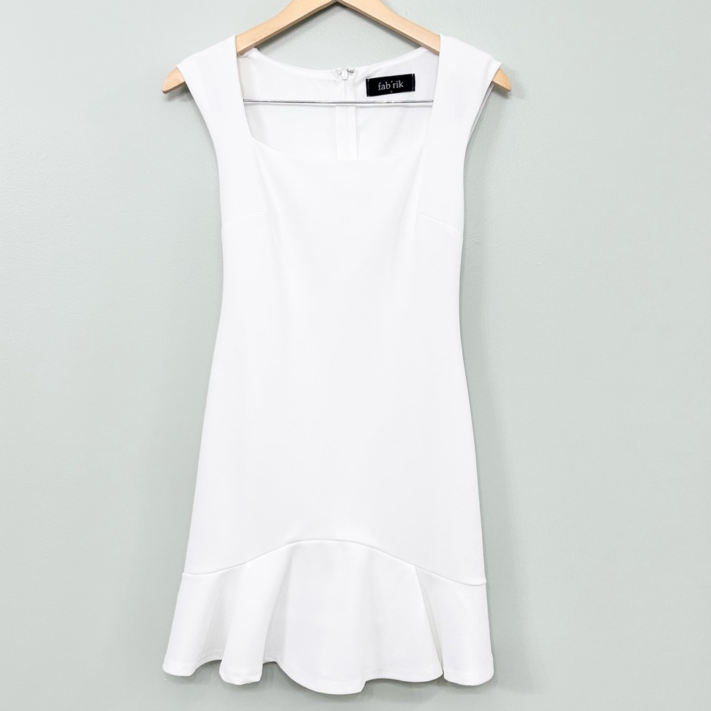 Fab’rik While Sheath Dress with Ruffle Trim at Bottom Size S
